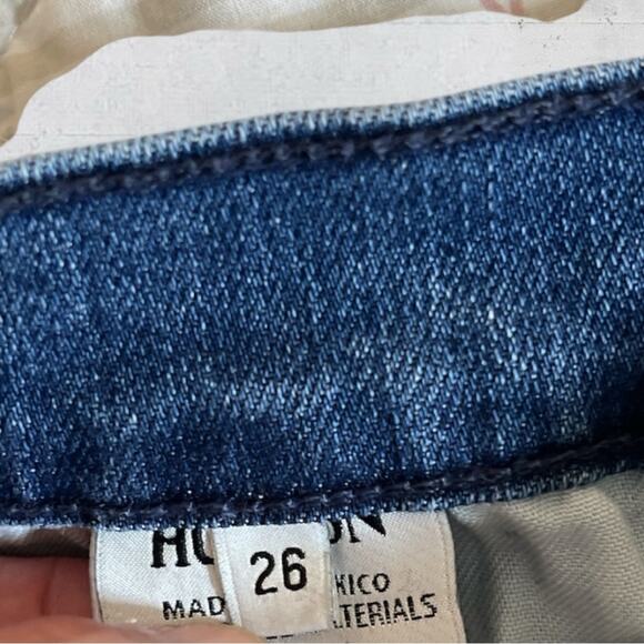 Hudson High Waist Jodi Flare Button Fly Raw Edge Hem Size 26 Retro Boho - Picture 9 of 13